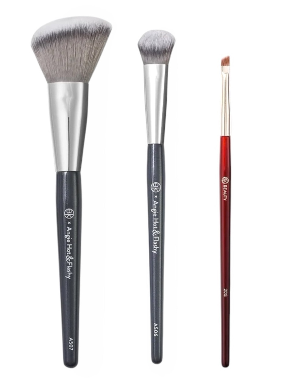 Angie Hot & Flashy + BK Beauty Brush Trio A506 Concealer A507 Angled Blush & 208